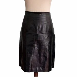 Vintage Finity Black Leather Mini Skirt - 10